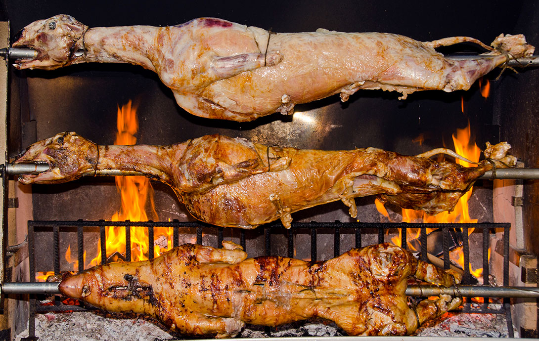 lamb on the spit in croatia
