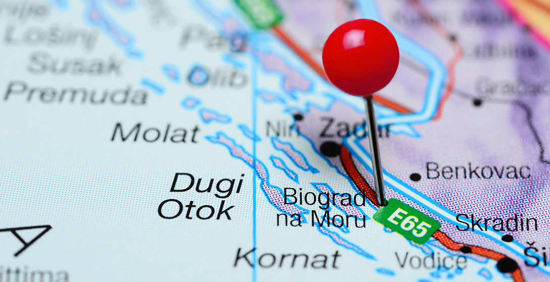 lokacija Biograda na karti